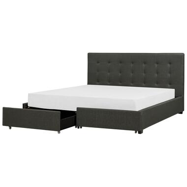 ROCHELLE - Bed opbergruimte - Donkergrijs - 180 x 200 cm - Polyester product