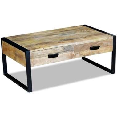 vidaXL Salontafel met 2 lades 100x60x40 cm massief mangohout product