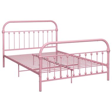 vidaXL Cadre de lit sans matelas rose métal 140x200 cm product