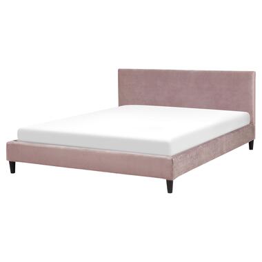 FITOU - Tweepersoonsbed - Roze - 160 x 200 cm - Fluweel product