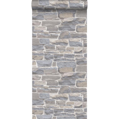 ESTAhome behang - stenen muur - lichtgrijs en beige - 53 cm x 10,05 m product