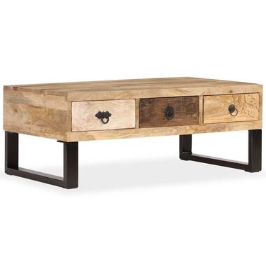 vidaXL Table basse avec 3 tiroirs Bois de manguier massif 90x50x35 cm product