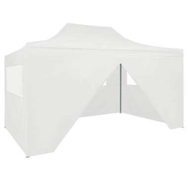VIDAXL Tente pliable de réception avec 4 parois 3 x 4,5 m Blanc product
