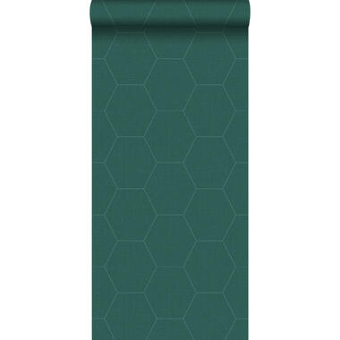 ESTAhome behang - honingraat-motief - petrolgroen - 0.53 x 10.05 m product