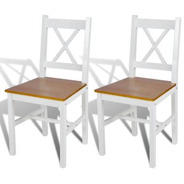 vidaXL Chaises à manger lot de 2 blanc bois de pin product