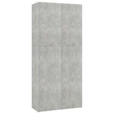VIDAXL - Schoenenkast - 80x35,5x180 cm - spaanplaat - betongrijs product