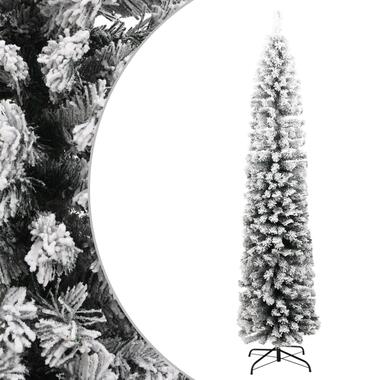 VIDAXL Kunstkerstboom met sneeuwvlokken smal 240 cm PVC groen product