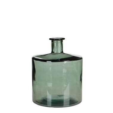 Mica Decorations Guan Fles Vaas - H26 x Ø21 cm - Gerecycled Glas - Groen product
