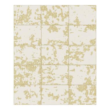 Dutch Wallcoverings - Hexagone tegel grijs/goud - 0,53x10,05m product