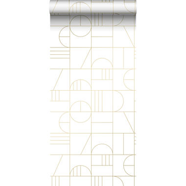 ESTAhome behang - art deco motief - wit en goud - 0.53 x 10.05 m product