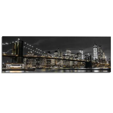 Schilderij Brooklyn Bridge 1 52x156 cm Zwart-Wit Hout product