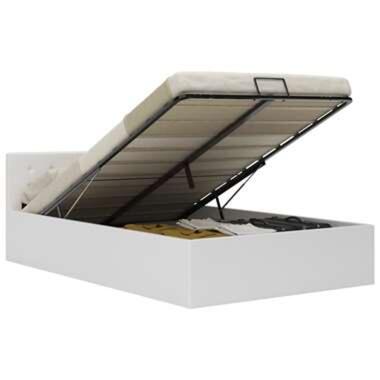 vidaXL Cadre de lit à rangement hydraulique Blanc Similicuir 120x200cm product