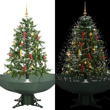 vidaXL Arbre de Noël neigeux avec base de parapluie Vert 140 cm product