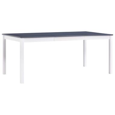 vidaXL Table de salle à manger Blanc et gris 180 x 90 x 73 cm Pin product