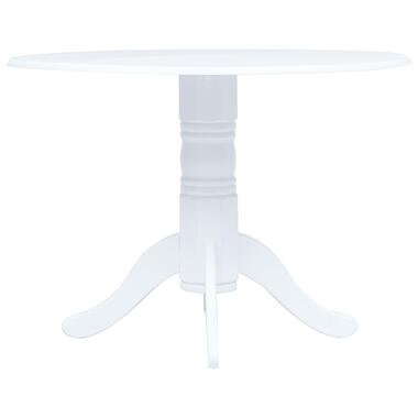vidaXL Table de salle à manger Blanc 106 cm Bois d'hévéa massif product