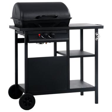 vidaXL Barbecue à gaz avec table latérale à 3 niveaux Noir product