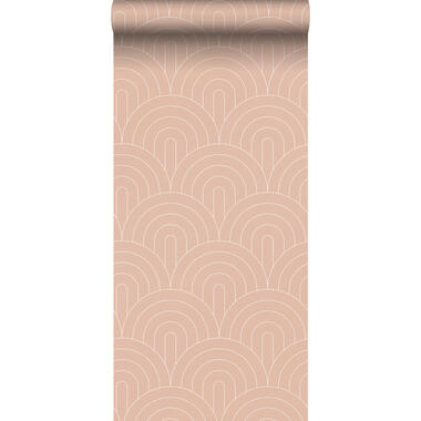 ESTAhome behang - art deco motief - perzik roze - 0.53 x 10.05 m product