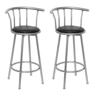 vidaXL Tabourets de bar lot de 2 noir similicuir product