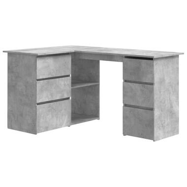 vidaXL Hoekbureau 145x100x76 cm bewerkt hout betongrijs product