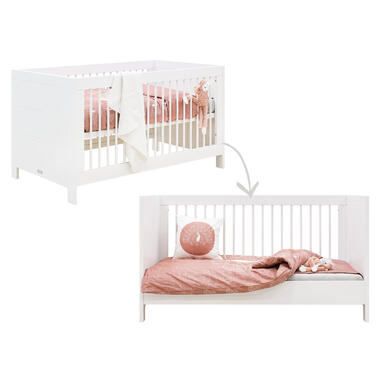Bopita babybed en peuterbed bedbank Lucca - wit - 70x140 cm product