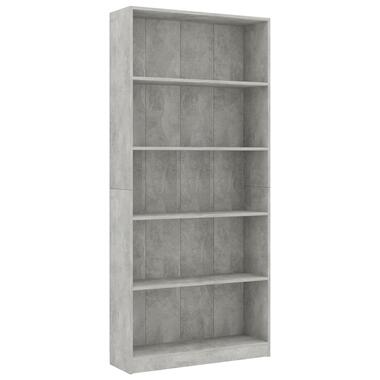 vidaXL Bibliothèque à 5 niveaux Gris béton 80x24x175cm Bois ingénierie product