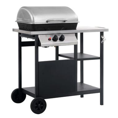 VIDAXL Gasbarbecue - met 3-laags - zijtafel - zwart en zilverkleurig product