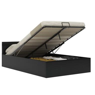 VIDAXL Bedframe met opslag hydraulisch LED kunstleer zwart 120x200 cm product
