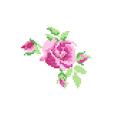 ESTAhome papier peint mural - rose en crochet - rose et vert product