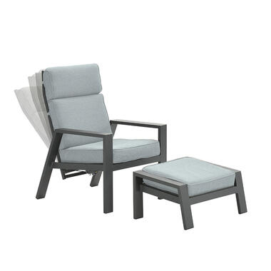 Garden Impressions Lora verstelbare stoel + voetenbank - mint grijs product