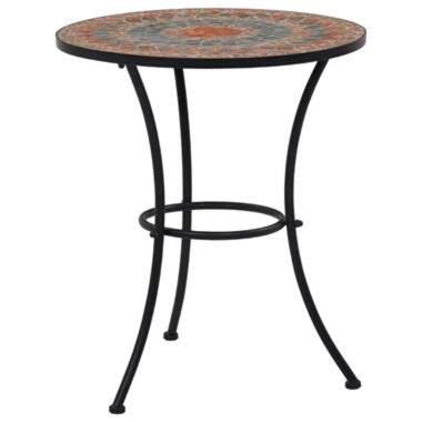 VIDAXL Table de bistro mosaïque Orange/gris 60 cm Céramique product