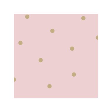 Dutch Wallcoverings - Make Believe Dotty roze/goud - 0,53x10,05m product