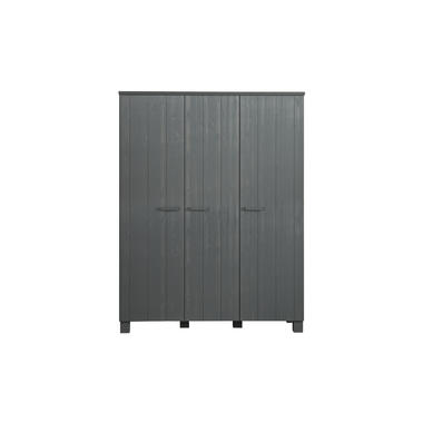 WOOOD Dennis Armoire 3 portes Pin Brosse - Anthracite 202x158x55 product