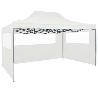 VIDAXL Tente pliable de réception avec 3 parois 3 x 4,5 m Blanc product