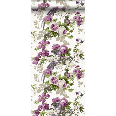 Origin behang - paradijsvogels - paars - 53 cm x 10,05 m product