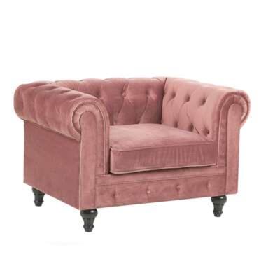 Beliani Fauteuil CHESTERFIELD - Rose velours product