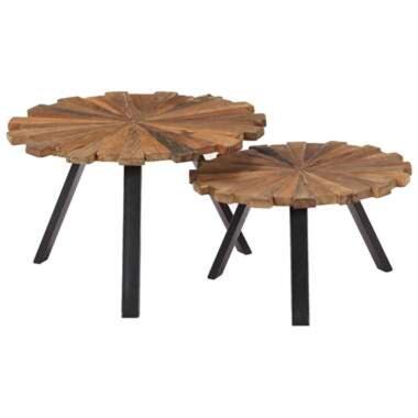 vidaXL Tables basses 2 pcs Bois de récupération massif product