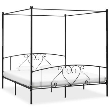 vidaXL Cadre de lit à baldaquin Noir Métal 180 x 200 cm product