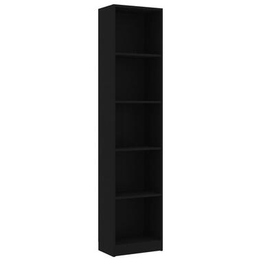 VIDAXL Boekenkast met 5 schappen 40x24x175 cm spaanplaat zwart product