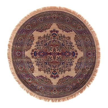 Tapis Vintage Rond Brissac Beige avec franges - Tier - 160 x 160 cm product