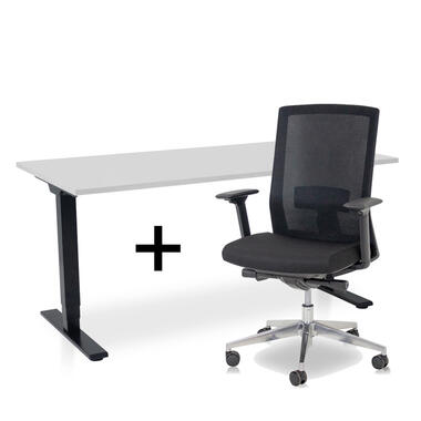 Ensemble MRC COMFORT - Bureau assis-debout + chaise - 160x80 - gris product