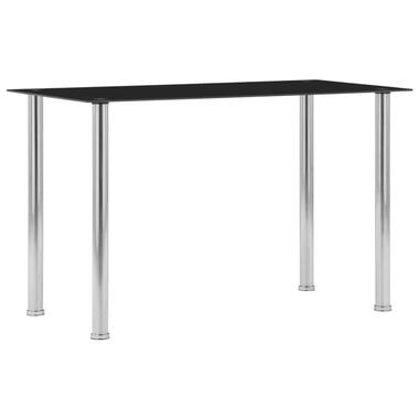 VIDAXL Eettafel 120x60x75 cm gehard glas zwart product