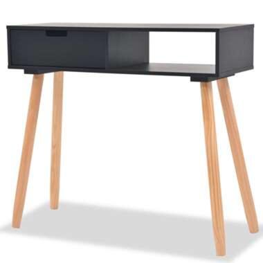 vidaXL Table console Bois de pin massif 80 x 30 x 72 cm Noir product