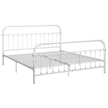 vidaXL Cadre de lit sans matelas et tête de lit blanc 180x200 cm métal product