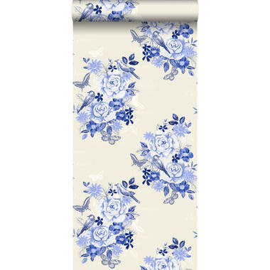 ESTAhome papier peint - fleurs et oiseaux - bleu indigo product