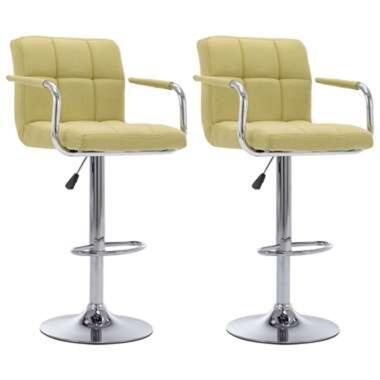 vidaXL Chaises de bar lot de 2 vert tissu product