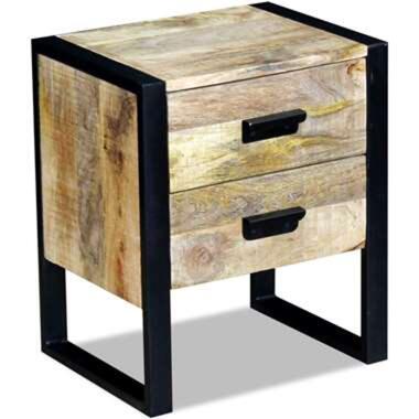 vidaXL Table auxiliaire à 2 tiroirs bois manguier massif 43x33x51 cm product