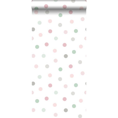 ESTAhome papier peint - à motif de petits points - rose, vert et gris product