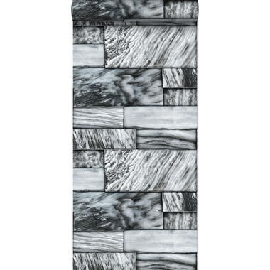 Origin behang - marmeren stenen - zwart en wit - 53 cm x 10.05 m product