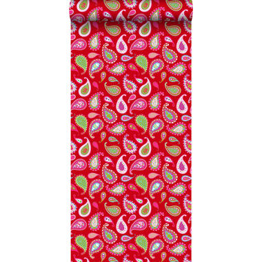 ESTAhome behang - paisleys - rood - 53 cm x 10,05 m product