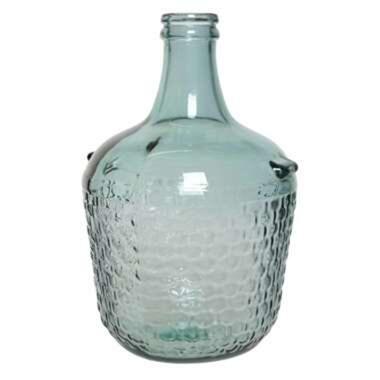 Decoris Vaas - flesvormig - gerecycled glas - lichtblauw - 27 x 42 cm product